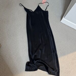 Quince Classic Black Slip Dress